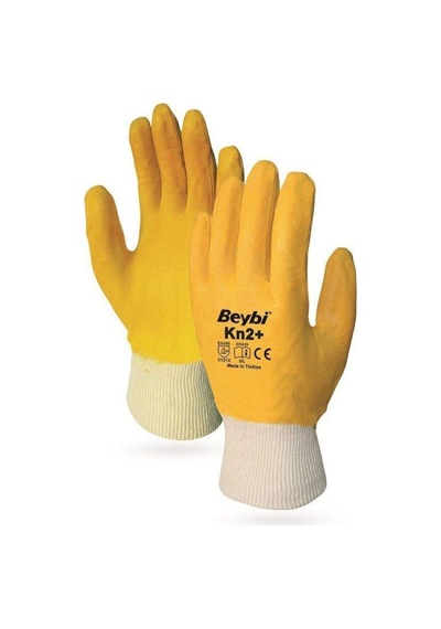 Beybi Kn2 Plus Sarı Nitril Iş Eldiveni 9 Beden - 12 Çift