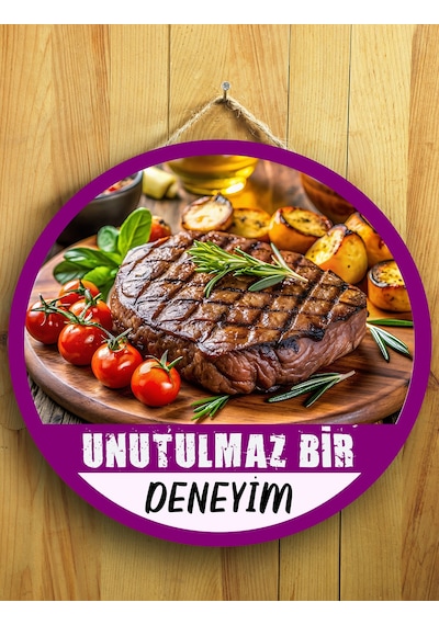 Mayeka Et Restoranları Steakçiler İçin Steak Duvar Kapı Tablo Ahşap Askılı Pano Tabela
