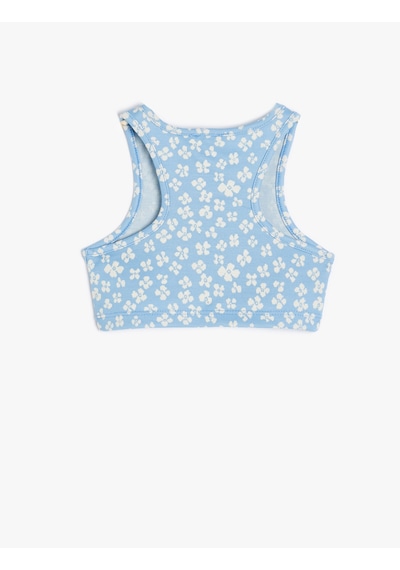 Koton Crop Atlet Kalın Askılı Çiçek Baskılı Mavi Desenli 4skg30005ak Mavi Desenli Mavi