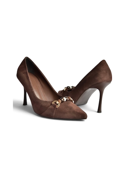 Fox Shoes Z676111102 Kahverengi Süet İnce Topuklu Kadın Topuklu Stiletto Ayakkabı