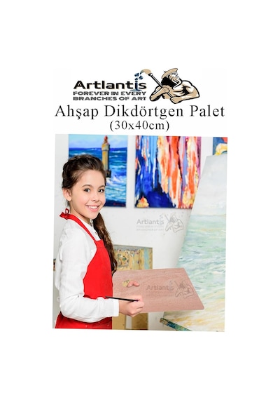 Ahşap Dikdörtgen Palet Naturel 20x30 Cm 1 Adet Orta Boy Ahşap Boya Paleti Resim Boyama Tepsisi Akrilik Guaj Karıştırıcı