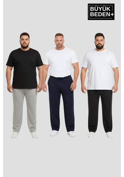 Süperlife Erkek Büyük Beden Paça Reçme İnce Eşofman Altı 3 Lü Set Rahat Kalıp Spr26bea952+3 Siyah Süperlife Erkek Büyük Beden Paça Reçme İnce Eşofman Altı 3 Lü Set Rahat Kalıp Spr26bea952+3 Siyah