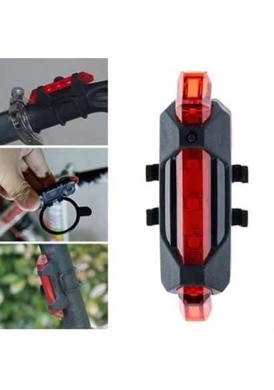 Buffer Usb Şarj Edilebilir Parlak Bisiklet Led Lamba Su Geçirmez Güvenlik Uyarı Arka Lamba Işığı Kırmızı