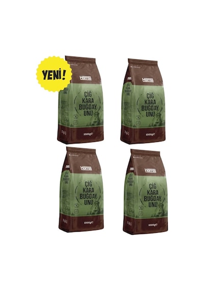 Çiğ Karabuğday Unu Doğal, Glütensiz, Yüksek Proteinli, Diyet Vegan Un 1000 Gr X 4 Adet