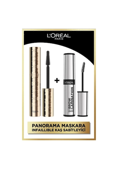 Panorama Hacim Veren Maskara Siyah + Infaillible 24h Brow Lamination Şeffaf Kaş Sabitleyici pktlebmegwmfplhd-8484 Diğer