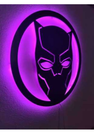 Black Panther Maske Led Işıklı Tablo (523524141)