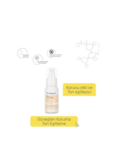 Newgen Tinded Fluid Ultra Light Ton Eşitleyici Cilt Bakım Kemi 50 ML