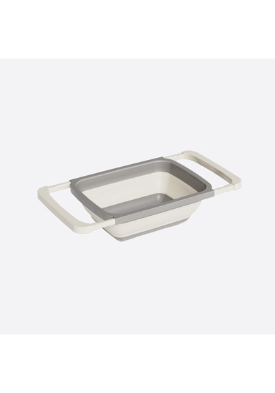 Softchef Katlanır Evye Üstü Süzgeç 6.3 L Ayarlanabilir Teleskopik Tutacaklı, Bpa Free Lavabo İçi Meyve Sebze Yıkama Süzgeci