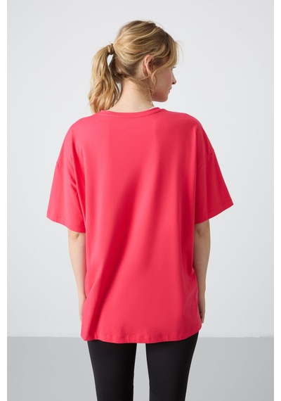 Tommy Life Rose Penye Modal Yumuşak Tuşeli Oversize Fit Basic Kadın T-shirt- 97285 Rose Tommy Life Rose Penye Modal Yumuşak Tuşeli Oversize Fit Basic Kadın T-shirt- 97285 Rose