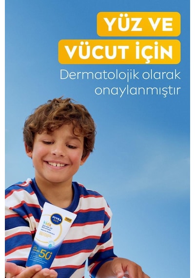 Sun Spf50+çocuklar İçin Çok Yüksek Güneş Korumalı Yüz,vücut Güneş Kremi 100 Ml,kokusuz,e,c Vitamini