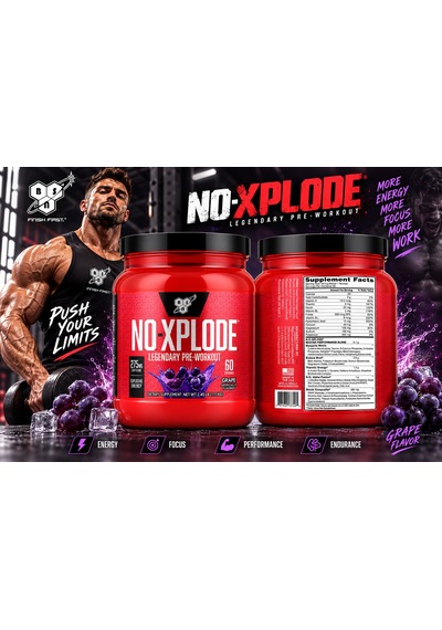Bsn No-xplode , Legendary Preworkout Grape 1.11 Kg Aromalı