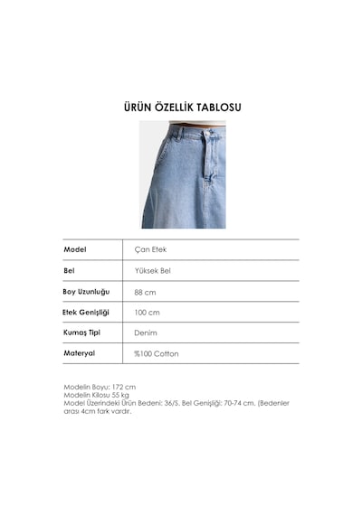 Itsbasic Kadın Snow Kot Rengi Vinca A Tipi Kesim Denim Etek