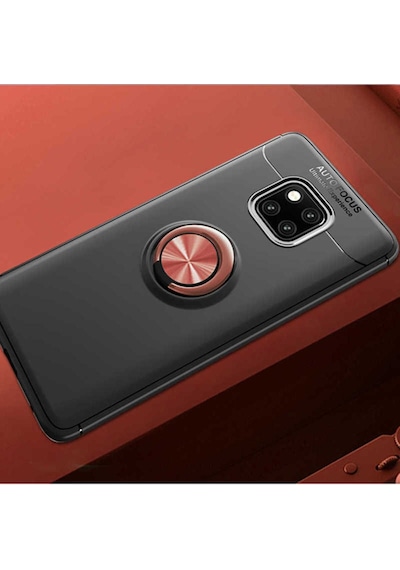 Huawei Mate 20 Pro Kılıf Zore Ravel Silikon Kapak Siyah-Rose Gold
