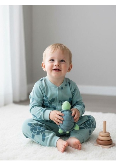Zekids Erkek Çocuk Kaplumbağa Desenli Pamuklu Pijama Takımı 6-9 Ay 6 Yaş Aralığı -16846 Mint Zekids Erkek Çocuk Kaplumbağa Desenli Pamuklu Pijama Takımı 6-9 Ay 6 Yaş Aralığı -16846 Mint