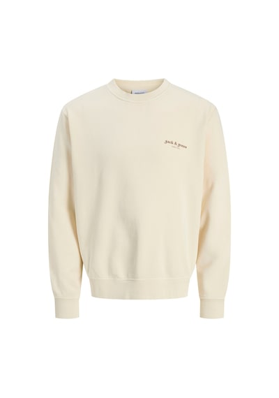 Jack & Jones Jjedover Prınt Sweat Crew Beyaz Erkek Sweatshirt 000000000102352988 Beyaz