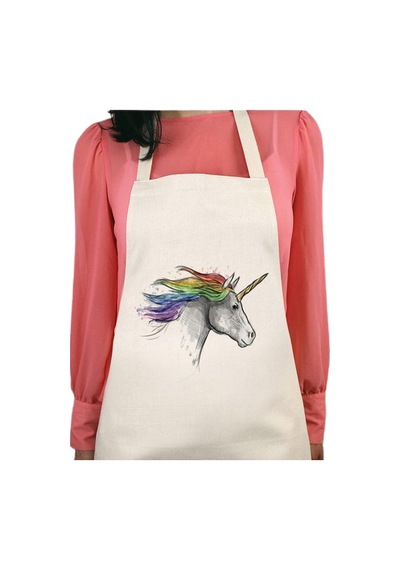 Unicorn Baskılı Su İtici Özellikli Mutfak Önlüğü