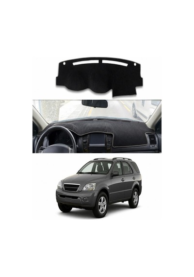 Kia - Sorento 2002-2009 Uyumlu Torpido Koruma Kılıfı - Gri Şeritli