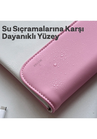 Woyax Cleanfit 13-14 İnç Gri Laptop Çantası Su Geçirmez Apple Macbook Uyumlu Kılıfı Apple iPad Tablet El Çantası Pembe