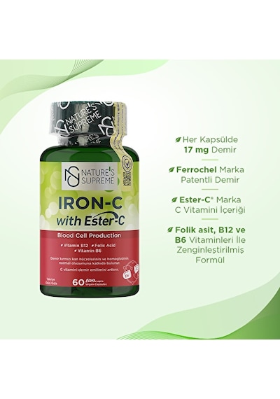 Nature S Supreme Iron-c Complex 60 Kapsül