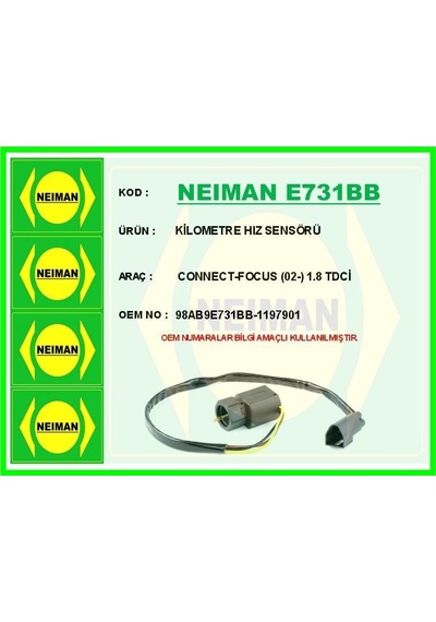 Kilometre Hız Sensörü Ford Connect-focus 02- 1.8 Tdci