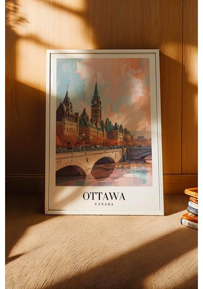 Ottawa Canada Vintage Seyahat Posteri Çerçeveli Tablo - Premium Kanada Parlamento Elit Duvar Dekoru Beyaz Ottawa Canada Vintage Seyahat Posteri Çerçeveli Tablo - Premium Kanada Parlamento Elit Duvar Dekoru Beyaz