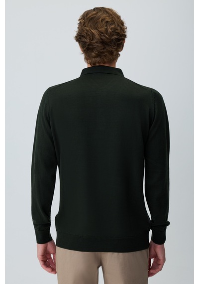 Morven Erkek Haki Basic Polo Yaka Dynamic Fit Rahat Kesim Triko 27kc017002710 Haki
