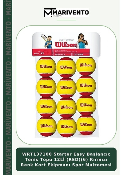 Wrt137100 Starter Easy Başlancıç Tenis Topu 12li Red 6 Kırmızı Renk Kort Ekipmanı Spor Malzemesi