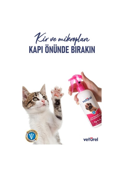 Veturel Kedi Köpek Pati Temizleme Koku  Kir Tüy Bakım Spreyi 1 L