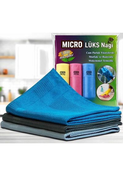 Mikrofiber Sihirli Temizlik Bezi,%100 Mikrofiber, Karışık Renk, 40x60 Cm, Süper Emici, Hızlı Kuruma, Tüy Bırakmayan, 3 Adet Belirtilmemiş
