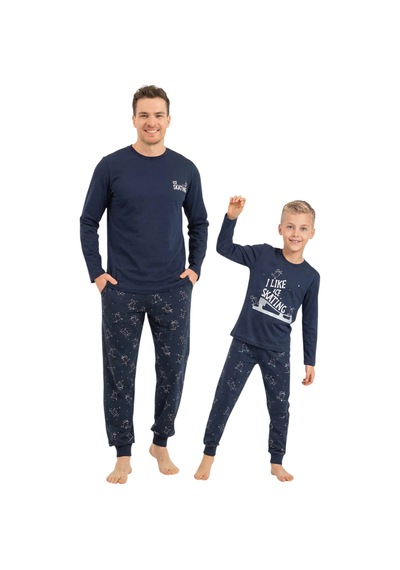 Rolypoly Rp3864g Baba Oğul Uzun Kol Pijama Takım Oğul Lacivert