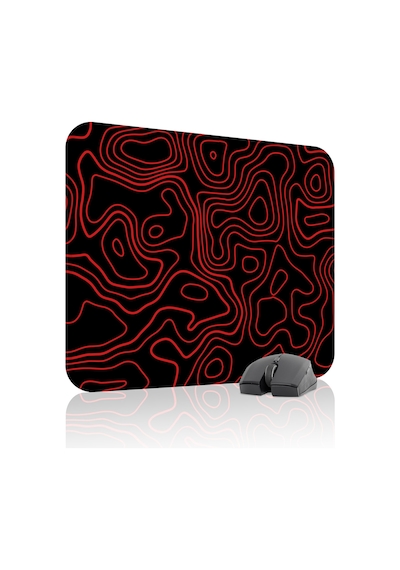 Siyah Kırmızı 48x40 Xl Taraftar Gaming Oyuncu Mouse Pad Kaymaz Taban Büyük Fare Altlığı Topography