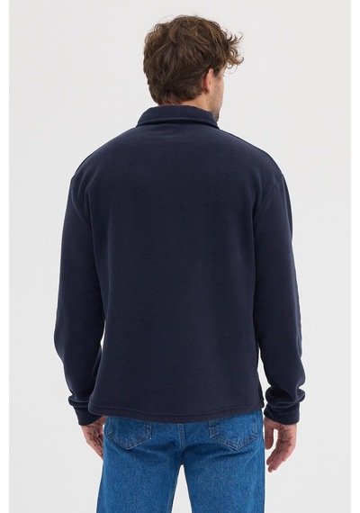 Polostate Erkek Tüylenme Yapmayan Soğuk Geçirmez Sweatshirt Lacivert Lacivert