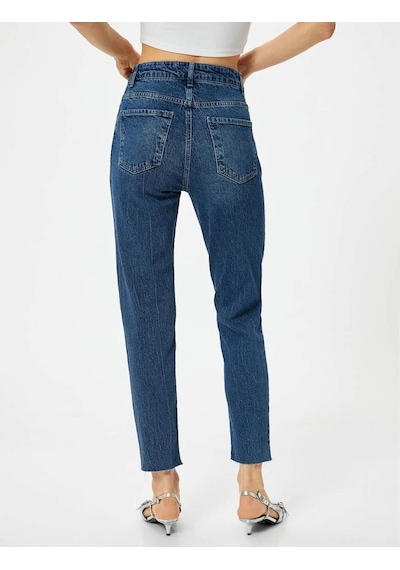 Koton Kadın Jean Pantolon Koyu İndigo 4sal40306md 25ky59t01435 Y5907 Koyu İndigo