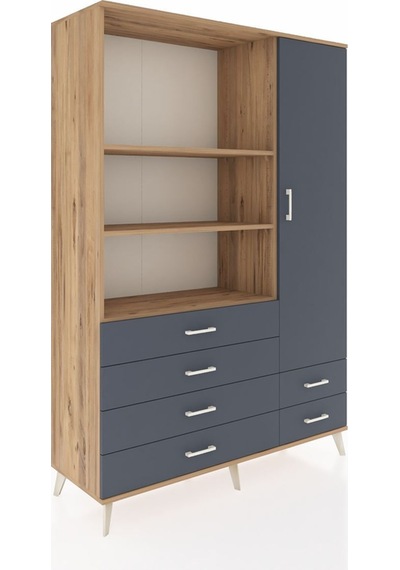 Hyperion Dolap 7 Raflı 6 Çekmeceli Tek Kapaklı 132x44x195 Çam-antrasit/antrasit Antrasıt/antrasıt Hyperion Dolap 7 Raflı 6 Çekmeceli Tek Kapaklı 132x44x195 Çam-antrasit/antrasit Antrasıt/antrasıt