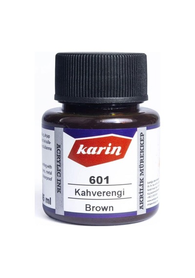 Karin Akrilik Mürekkep 45ml 601 Kahverengi Genel