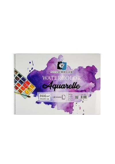 Alex Schoeller Aquarelle Sulu Boya Defteri 300gr 35x50cm 12yp Spiralli Alx-926