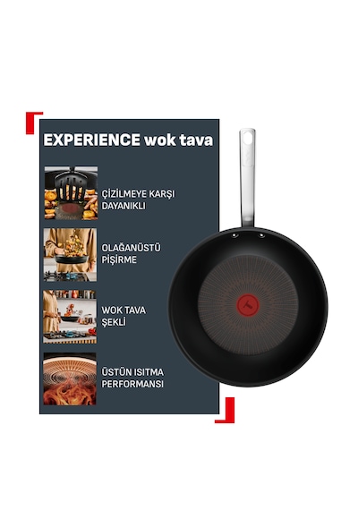 Tefal Experience Fusion Core 9x Wok Tava - 28 Cm 001 Siyah