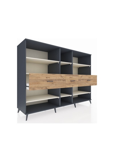 Kronos Dolap 9 Raflı 3 Çekmeceli 220x59x163 Antrasit-aytaşı/çam Antrasit-aytaşı/çam Kronos Dolap 9 Raflı 3 Çekmeceli 220x59x163 Antrasit-aytaşı/çam Antrasit-aytaşı/çam
