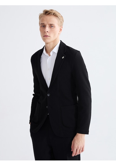 Lcw Vision Siyah Dar Kalıp Erkek Blazer Ceket