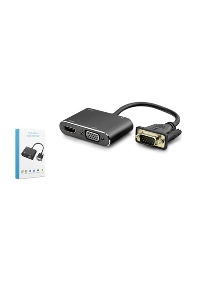 Hadron Hdx7821 Vga M To Hdmı F + Vga F Vıdeo Adaptör Siyah