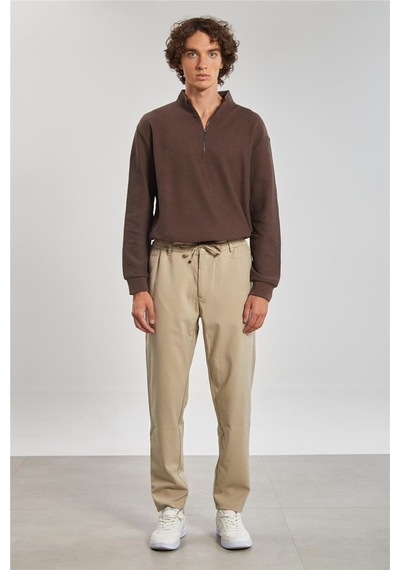 Barrels And Oıl Beli Lastikli Jogger Erkek Pantolon - Bej Bej
