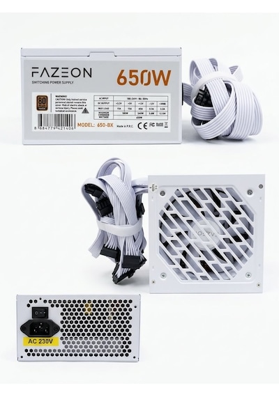 Fazeon 650-bx 650w 80+ Bronze Psu Power Supply Güç Kaynağı Beyaz