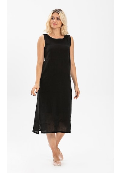 Eliş Şile Bezi Pamuk Şile Bezi Uzun Astarı Kalın Atlet Askılı Kombinezon Siyah Syh