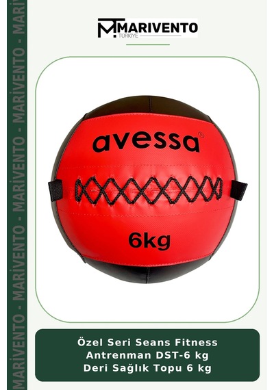 Özel Seri Seans Fitness Antrenman Dst-6 Kg Deri Sağlık Topu 6 Kg