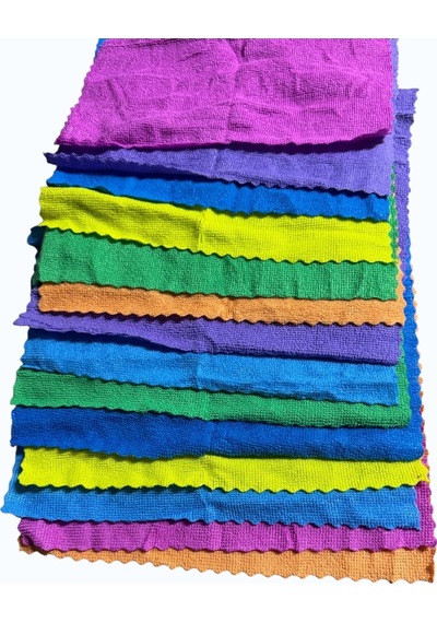 Premium 14'lü Çok Amaçlı Mikrofiber Temizlik Bezi Seti - 30x30 Cm Süper Emici, Çizmez, Hav Bıra Karışık
