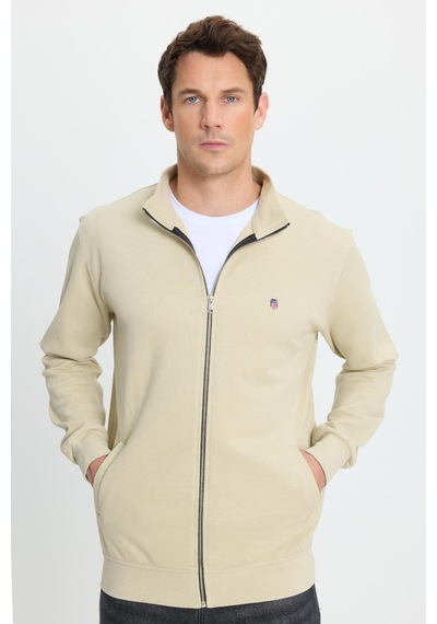 Tudors Erkek Slim Fit Dar Kesim Pamuklu Tam Fermuarlı Çift Cepli Dik Yaka Krem Sweatshirt Hırka-41890 Krem Tudors Erkek Slim Fit Dar Kesim Pamuklu Tam Fermuarlı Çift Cepli Dik Yaka Krem Sweatshirt Hırka-41890 Krem