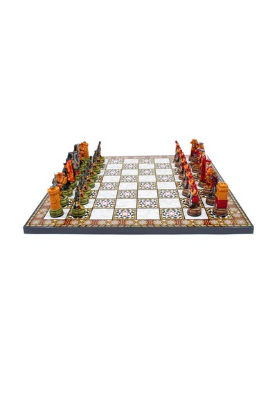 Boyaması - 55 - Satranç Camelot Ortaçağ Sedef36cam - Muratech - - Sedef36cam