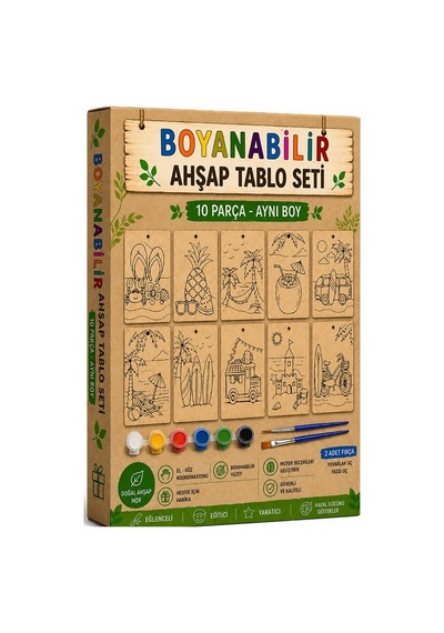Ahşap Boyama Tabletler 10lu Set 10x15cm 10 Adet Tablet Boyama Figürü Etkinlik Çocuk Gelişim Motor Beceri Anasınıfı