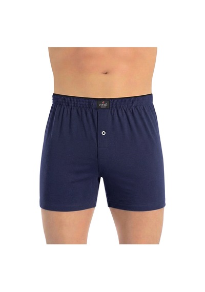 Öts Erkek %100 Pamuk Boxer Düğmeli Süprem Kumaş Özel Esnek Kalıp 2655 İndigo