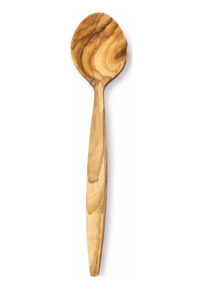 Doğal Zeytin Ağacı, El Yapımı Servis Kaşığı, 23 Cm, Ahşap, Kahverengi, Bpa Free, 1 Adet